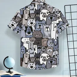 HELLCAT Boys Opaque Printed Casual Shirt image 4