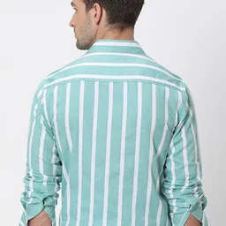 Mufti Slim Fit Vertical Striped Cotton Casual Shirt image 5