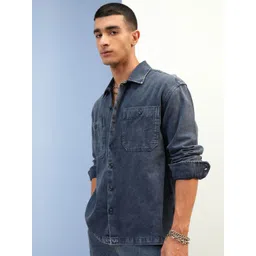 HIGHLANDER Spread Collar Long Sleeves Oversized Casual Shirt image 3