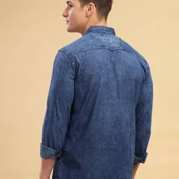 Kuons Avenue Smart Spread Collar Double Pocket Denim Casual Shirt image 4