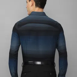 Louis Philippe Permapress Men Spread Collar Horizontal Stripes Wrinkle Free Formal Shirt image 5