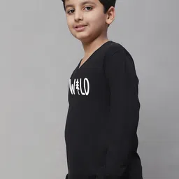 Friskers Boys Typography Printed Long Sleeves Pure Cotton T-shirt image 2