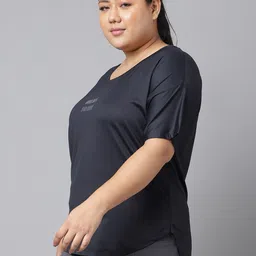 MKH Plus Size Typography Printed Dri-FIT Sports T-Shirt image 3