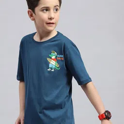 Monte Carlo Boys Graphic Printed Round Neck Cotton T-shirt image 2