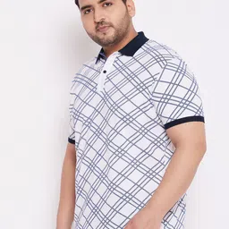 WILD WEST Plus Plus Size Checked Polo Collar T-Shirt image 4