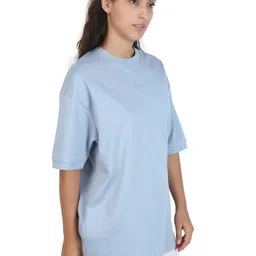 ZU Drop-Shoulder Sleeves Round Neck Oversized T-shirt image 4