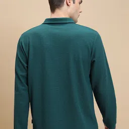 HIGHLANDER Self Design Textured Polo Collar T-shirt image 4