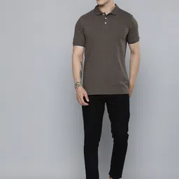 Mast & Harbour Brown Polo Collar Cotton Regular T-shirt image 4