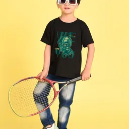 NUSYL Boys Graphic Printed Round Neck Oversized T-shirt image 2