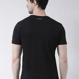 Friskers Men Black Printed Applique T-shirt image 3