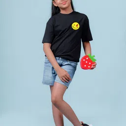 NUSYL Girls Graphic Printed Drop-Shoulder Sleeves Oversized T-shirt image 4