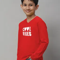 Friskers Boys Typography Printed V-Neck Pure Cotton T-shirt image 5