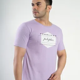 Polo Plus Men Typography Printed Bio Finish Applique T-shirt image 4