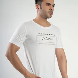 Polo Plus Men Typography Printed Bio Finish Applique T-shirt image 4