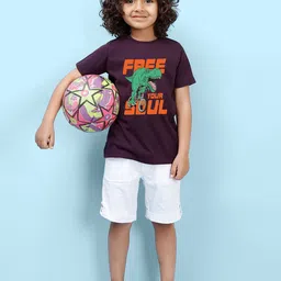 NUSYL Boys Graphic Printed Round Neck T-shirt image 4