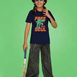 NUSYL Boys Graphic Printed Round Neck T-shirt image 4