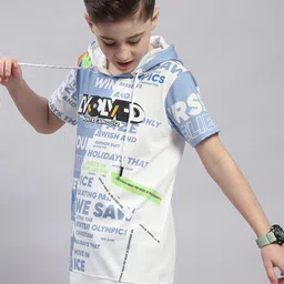 Monte Carlo Boys Typography Printed Hooded T-shirt image 3