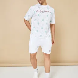 Styli White All Over Print Compact Jersey Oversized T-Shirt image 4