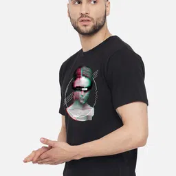 FFLIRTYGO Men Black Printed T-shirt image 2