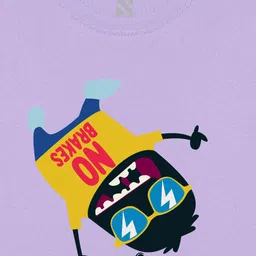 NUSYL Boys Purple Printed Applique T-shirt image 4