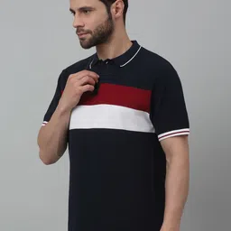 Cantabil Colourblocked Polo Collar Short Sleeves Pure Cotton T-shirt image 4