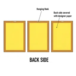 WENS Beige & Brown 3 Pieces Synthetic Wooden Paintings Wall Art image 4