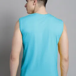 FBAR Typography Printed Sleeveless Slim Fit Pure Cotton T-shirt image 5