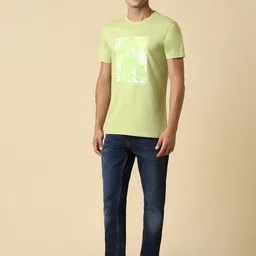 Allen Solly Floral Printed Cotton Slim Fit T-shirt image 5