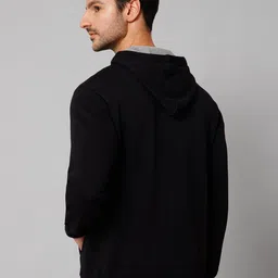 Cantabil Typography Printed Hooded Fleece Pullover Sweatshirt image 4