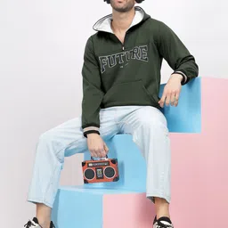 BULLMER Typography Printed Hooded Pullover image 3