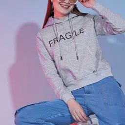 DressBerry Typography Printed Hooded Pullover Sweatshirt-picture-14