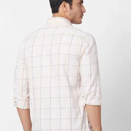Parx Slim Fit Windowpane Checked Cotton Casual Shirt image 3