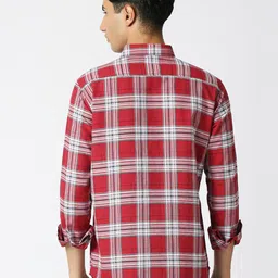 HJ HASASI Men Relaxed Tartan Checks Opaque Checked Casual Shirt image 4