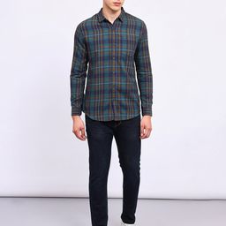 Lee Tartan Checked Slim Fit Opaque Cotton Casual Shirt-image-20