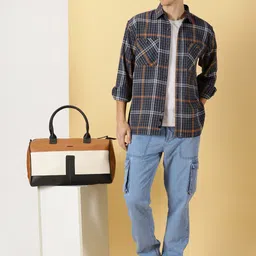 Thomas Scott Smart Tartan Checks Opaque Oversized Casual Shirt image 5