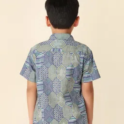 Fabindia Boys Geometric Printed Cotton Casual Shirt image 5
