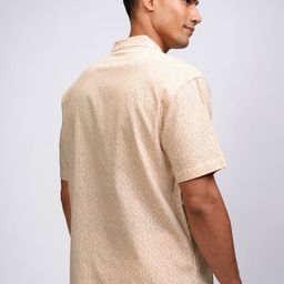 HIGHLANDER Men Relaxed Fit Cuban Collar Floral Printed Cotton Casual Shirt image 5