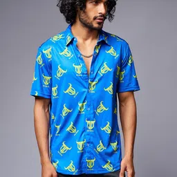 GO DEVIL Brand Logo Printed Spread Collar Casual Shirt image 4