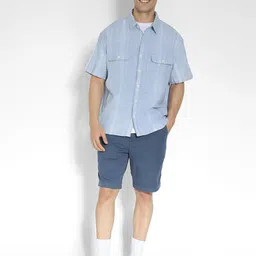 AMERICAN EAGLE OUTFITTERS Striped Button-Up Poolside Casual Shirt image 5