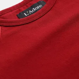 LAdore Boys Red Solid Round Neck T-shirt image 5