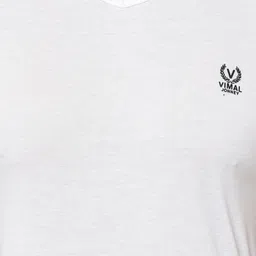 mack jonney VIMAL JONNEY Men Pack Of 2 White & Grey Solid V-Neck T-shirt image 2