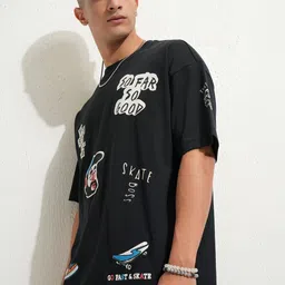 HIGHLANDER Typography Printed Drop Shoulder Oversized T-shirt image 5