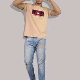 Greylongg Men Graphic Printed Round Neck T-shirt image 5