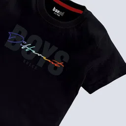 BAESD Boys Pack Of 2 Typography Printed T-shirt image 2