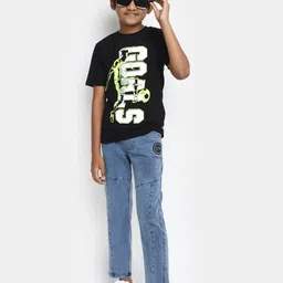 V-Mart Boys Typography Printed Cotton T-shirt image 2