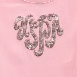 U.S. Polo Assn. Kids Girls Embellished Cuffed Sleeves Cotton Regular T-shirt image 2