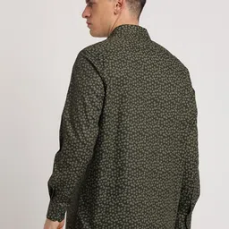 Turtle Standard Slim Fit Floral Printed Spread Collar Pure Cotton Formal Shirt image 2