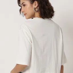 CHARMGAL Typography Printed Boxy Fit Crop T-shirt image 2