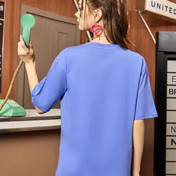 Christy World Pack of 2 Typography Printed Oversized T-shirt image 5