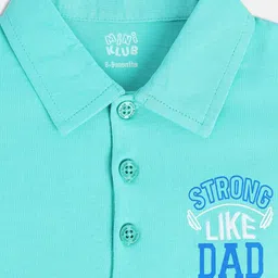 MINI KLUB Infants Typography Printed Polo Collar Cotton Casual T-shirt image 2